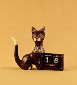 UTH020  Календарь 'Кошка', декор 'Сетчатый'.  