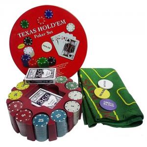 JZ0B500L	Покерный набор на 240 фишек с номиналом в круглой упаковке  