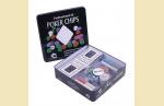 LYС07	Покерный набор на 100 фишек с номиналом в металлической коробке  