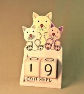 UTH425 A  Календарь `Кошка с котятами`.