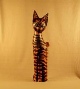 ACA891S  Кошка с пятнистыми ушками, декор `Полосатый`. 60 см.  