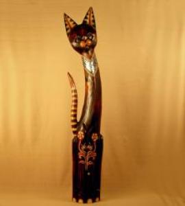 ACA895L	Кошка с воротником, декор `Шоколадный, мозайка`. 100 см.  