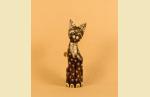 ACA888M  Кошка с воротником, декор `Цветочный, скорлупа`. 40 см  