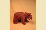 PWA602	Мини-скульптура `Медведь с рыбой`.  
