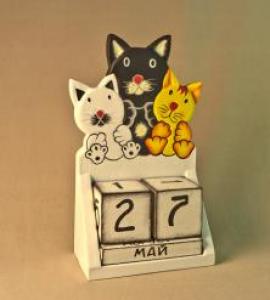 UTH425 B  Календарь `Кошка с котятами`.