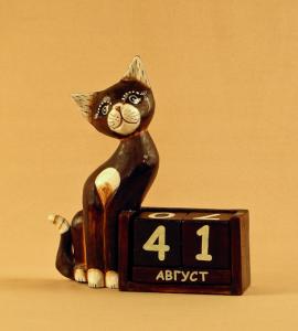 UTH026 B  Календарь 'Кошка', декор 'Шоколадный'.  